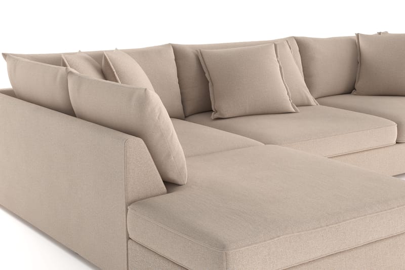 Rossita Lyx 4-seter Ekstra dyp Sofa med Sjeselong Venstre - Beige Stoff - Møbler - Sofaer - Sofaer med sjeselong - 4 seters sofa med divan