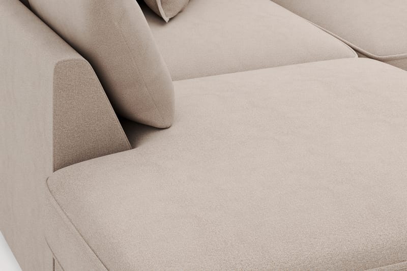 Rossita Lyx 4-seter Ekstra dyp Sofa med Sjeselong Venstre - Beige Stoff - Møbler - Sofaer - Sofaer med sjeselong - 4 seters sofa med divan