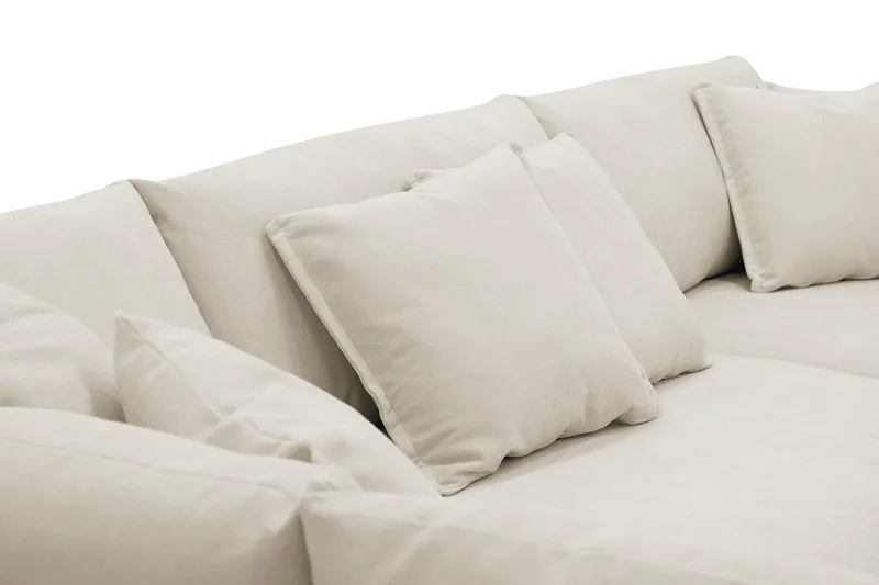 Rossita Lyx 4-seter Ekstra dyp Sofa med Sjeselong Venstre - Beige Stoff - Møbler - Sofaer - Sofaer med sjeselong - 4 seters sofa med divan