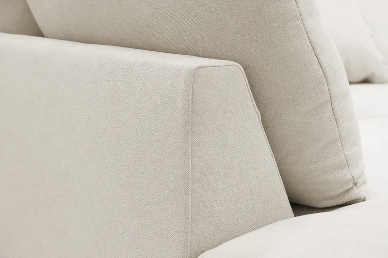 Rossita Lyx 4-seter Ekstra dyp Sofa med Sjeselong Venstre - Beige Stoff - Møbler - Sofaer - Sofaer med sjeselong - 4 seters sofa med divan