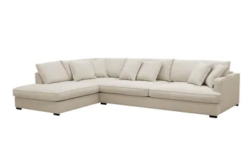 Rossita Lyx 4-seter Ekstra dyp Sofa med Sjeselong Venstre - Beige Stoff - Møbler - Sofaer - Sofaer med sjeselong - 4 seters sofa med divan