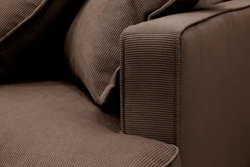 Rossita Lyx 4-seter Ekstra dyp Sofa med Sjeselong Venstre - Brun Kordfløyel - Møbler - Sofaer - Sofaer med sjeselong - 4 seters sofa med divan