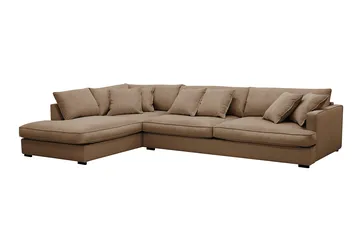 Rossita Lyx 4-seter Ekstra dyp Sofa med Sjeselong Venstre - Brun Kordfløyel - Møbler - Sofaer - Sofaer med sjeselong - 4 seters sofa med divan