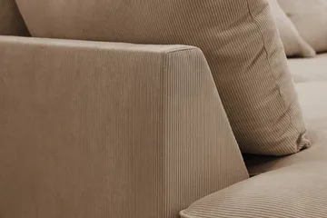 Rossita Lyx 4-seter Ekstra dyp Sofa med Sjeselong Venstre - Brun Kordfløyel - Møbler - Sofaer - Sofaer med sjeselong - 4 seters sofa med divan