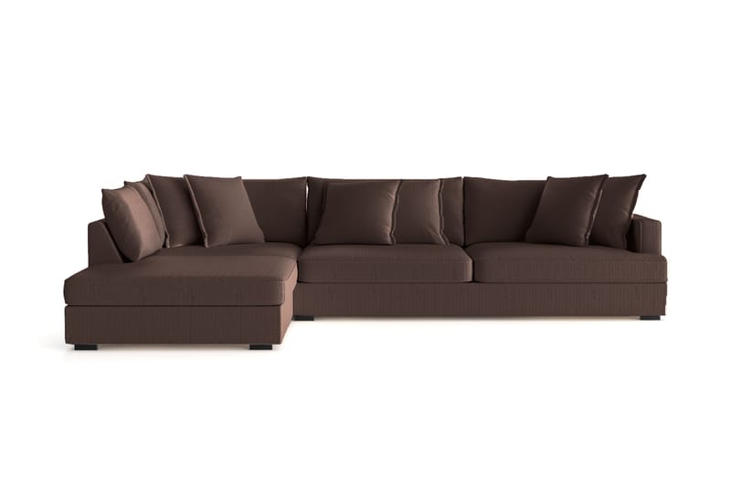Rossita Lyx 4-seter Ekstra dyp Sofa med Sjeselong Venstre - Brun Kordfløyel - Møbler - Sofaer - Sofaer med sjeselong - 4 seters sofa med divan