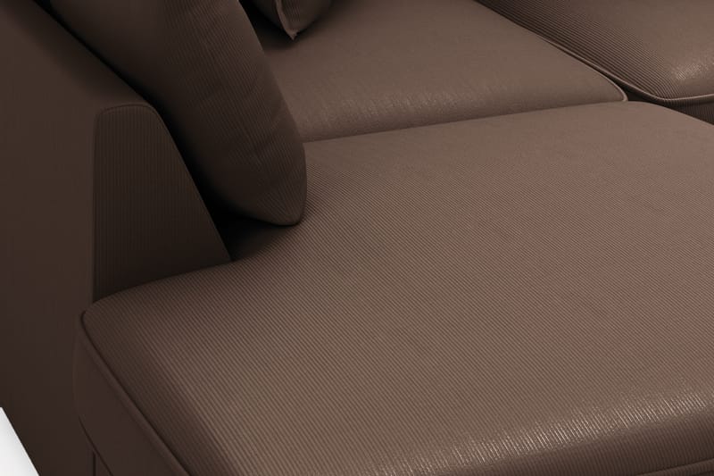 Rossita Lyx 4-seter Ekstra dyp Sofa med Sjeselong Venstre - Brun Kordfløyel - Møbler - Sofaer - Sofaer med sjeselong - 4 seters sofa med divan