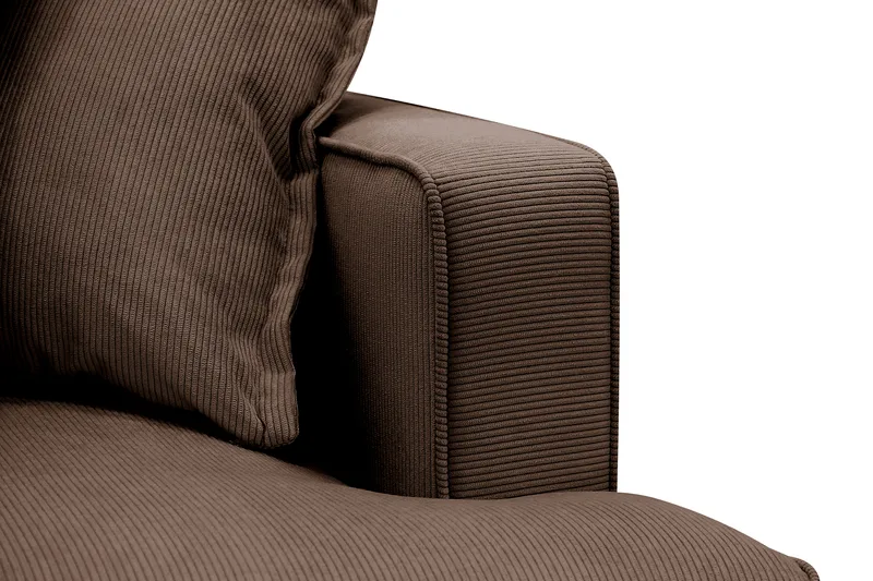 Rossita Lyx 4-seter Ekstra dyp Sofa med Sjeselong Venstre - Brun Kordfløyel - Møbler - Sofaer - Sofaer med sjeselong - 4 seters sofa med divan