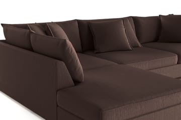 Rossita Lyx 4-seter Ekstra dyp Sofa med Sjeselong Venstre - Brun Kordfløyel - Møbler - Sofaer - Sofaer med sjeselong - 4 seters sofa med divan