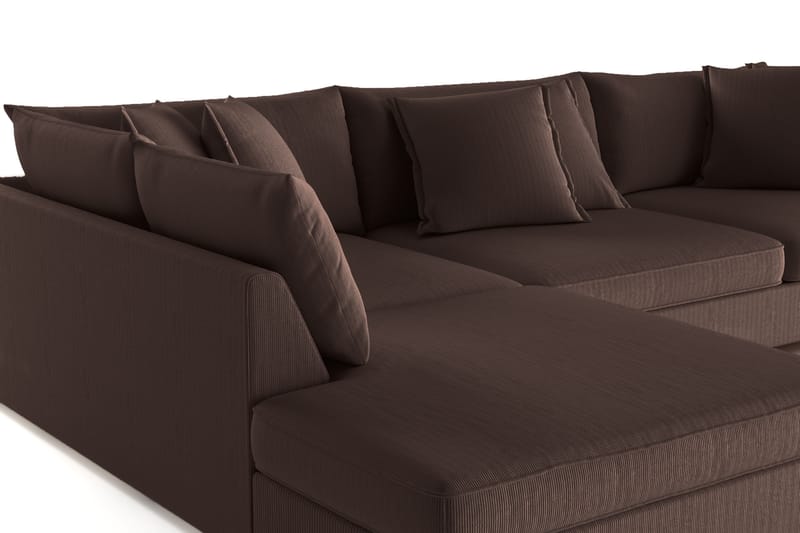 Rossita Lyx 4-seter Ekstra dyp Sofa med Sjeselong Venstre - Brun Kordfløyel - Møbler - Sofaer - Sofaer med sjeselong - 4 seters sofa med divan