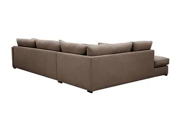 Rossita Lyx 4-seter Ekstra dyp Sofa med Sjeselong Venstre - Brun Stoff - Møbler - Sofaer - Sofaer med sjeselong - 4 seters sofa med divan