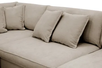 Rossita Lyx 4-seter Ekstra dyp Sofa med Sjeselong Venstre - Brun Stoff - Møbler - Sofaer - Sofaer med sjeselong - 4 seters sofa med divan