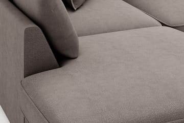 Rossita Lyx 4-seter Ekstra dyp Sofa med Sjeselong Venstre - Brun Stoff - Møbler - Sofaer - Sofaer med sjeselong - 4 seters sofa med divan