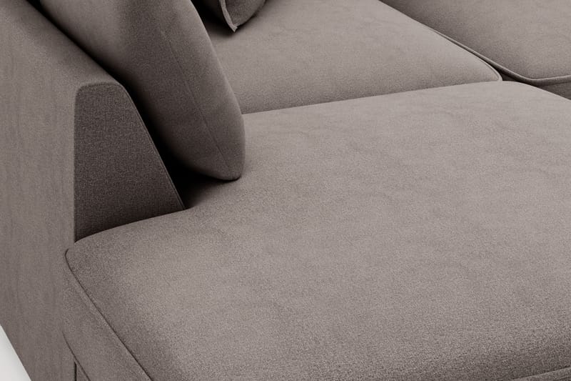 Rossita Lyx 4-seter Ekstra dyp Sofa med Sjeselong Venstre - Brun Stoff - Møbler - Sofaer - Sofaer med sjeselong - 4 seters sofa med divan