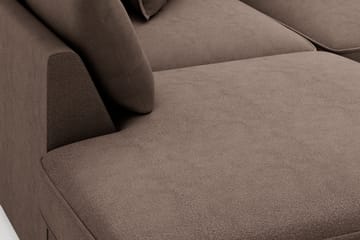 Rossita Lyx 4-seter Ekstra dyp Sofa med Sjeselong Venstre - Brun Stoff - Møbler - Sofaer - Sofaer med sjeselong - 4 seters sofa med divan
