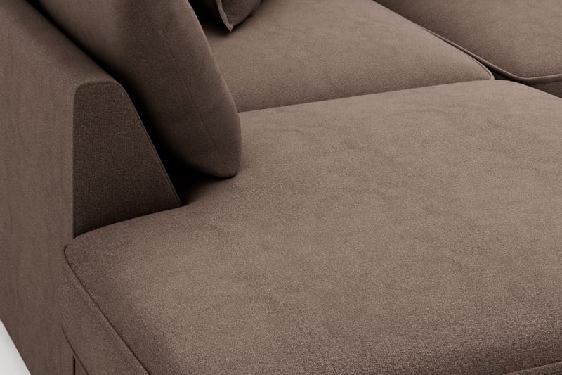 Rossita Lyx 4-seter Ekstra dyp Sofa med Sjeselong Venstre - Brun Stoff - Møbler - Sofaer - Sofaer med sjeselong - 4 seters sofa med divan