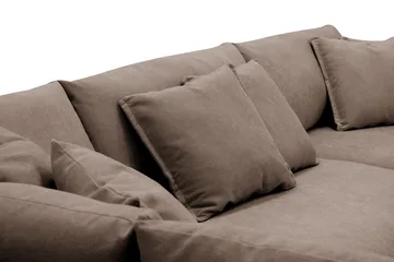 Rossita Lyx 4-seter Ekstra dyp Sofa med Sjeselong Venstre - Brun Stoff - Møbler - Sofaer - Sofaer med sjeselong - 4 seters sofa med divan