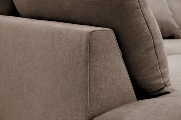 Rossita Lyx 4-seter Ekstra dyp Sofa med Sjeselong Venstre - Brun Stoff - Møbler - Sofaer - Sofaer med sjeselong - 4 seters sofa med divan