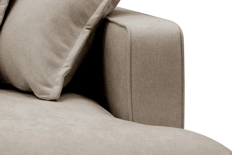 Rossita Lyx 4-seter Ekstra dyp Sofa med Sjeselong Venstre - Brun Stoff - Møbler - Sofaer - Sofaer med sjeselong - 4 seters sofa med divan