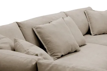 Rossita Lyx 4-seter Ekstra dyp Sofa med Sjeselong Venstre - Brun Stoff - Møbler - Sofaer - Sofaer med sjeselong - 4 seters sofa med divan