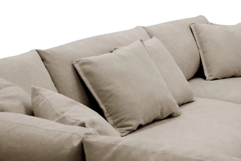 Rossita Lyx 4-seter Ekstra dyp Sofa med Sjeselong Venstre - Brun Stoff - Møbler - Sofaer - Sofaer med sjeselong - 4 seters sofa med divan