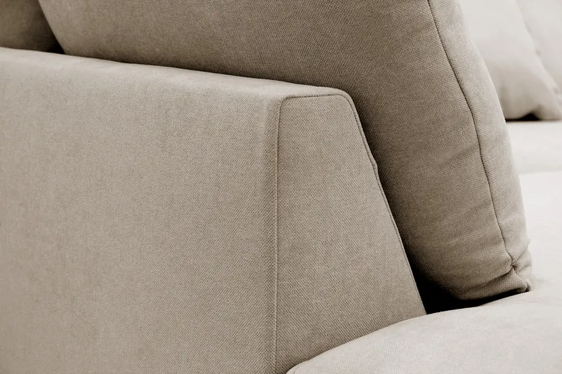 Rossita Lyx 4-seter Ekstra dyp Sofa med Sjeselong Venstre - Brun Stoff - Møbler - Sofaer - Sofaer med sjeselong - 4 seters sofa med divan