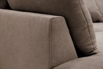 Rossita Lyx 4-seter Ekstra dyp Sofa med Sjeselong Venstre - Brun Stoff - Møbler - Sofaer - Sofaer med sjeselong - 4 seters sofa med divan