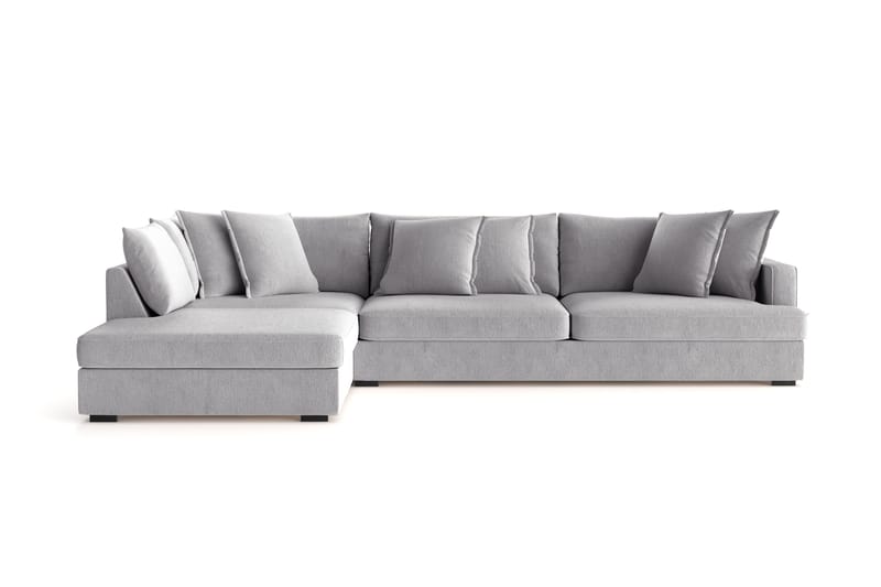 Rossita Lyx 4-seter Ekstra dyp Sofa med Sjeselong Venstre - Grå Chenille - Møbler - Sofaer - Sofaer med sjeselong - 4 seters sofa med divan
