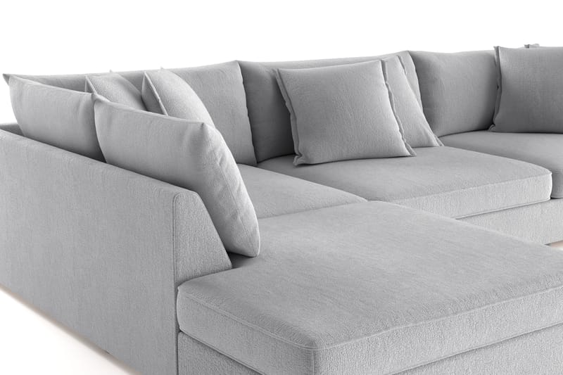 Rossita Lyx 4-seter Ekstra dyp Sofa med Sjeselong Venstre - Grå Chenille - Møbler - Sofaer - Sofaer med sjeselong - 4 seters sofa med divan