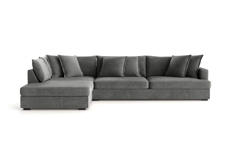 Rossita Lyx 4-seter Ekstra dyp Sofa med Sjeselong Venstre - Grå Chenille - Møbler - Sofaer - Sofaer med sjeselong - 4 seters sofa med divan