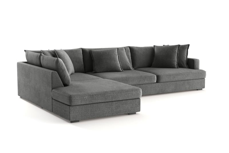 Rossita Lyx 4-seter Ekstra dyp Sofa med Sjeselong Venstre - Grå Chenille - Møbler - Sofaer - Sofaer med sjeselong - 4 seters sofa med divan