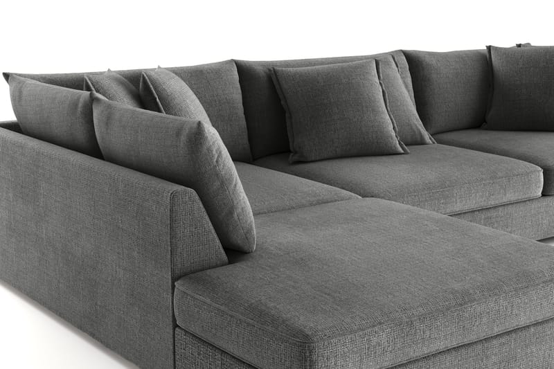 Rossita Lyx 4-seter Ekstra dyp Sofa med Sjeselong Venstre - Grå Chenille - Møbler - Sofaer - Sofaer med sjeselong - 4 seters sofa med divan