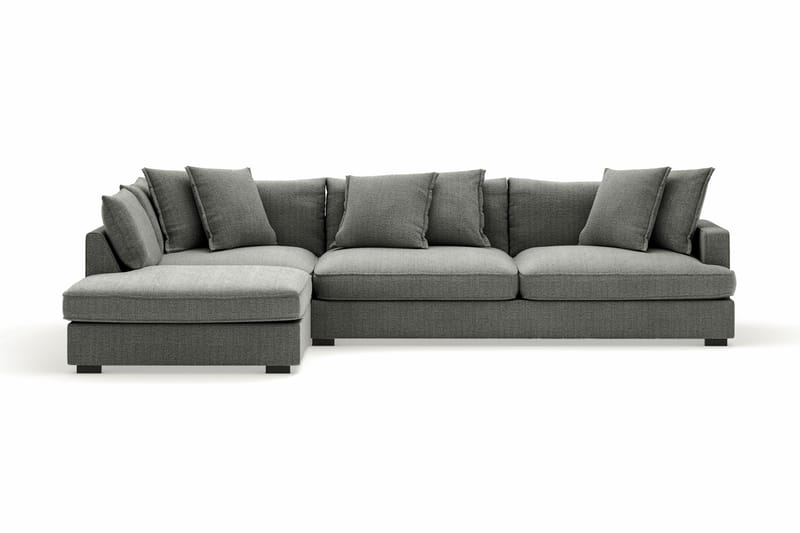 Rossita Lyx 4-seter Ekstra dyp Sofa med Sjeselong Venstre - Grå Chenille - Møbler - Sofaer - Sofaer med sjeselong - 4 seters sofa med divan