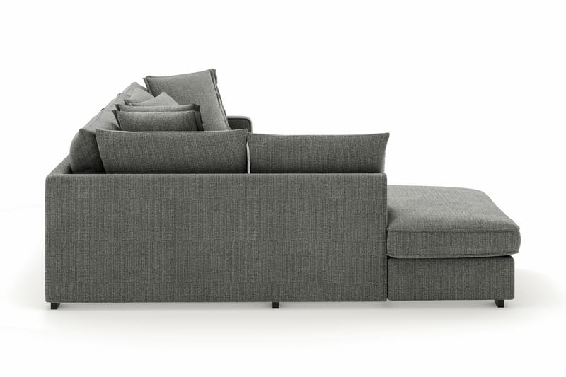 Rossita Lyx 4-seter Ekstra dyp Sofa med Sjeselong Venstre - Grå Chenille - Møbler - Sofaer - Sofaer med sjeselong - 4 seters sofa med divan