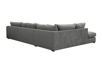 Rossita Lyx 4-seter Ekstra dyp Sofa med Sjeselong Venstre - Grå Chenille - Møbler - Sofaer - Sofaer med sjeselong - 4 seters sofa med divan