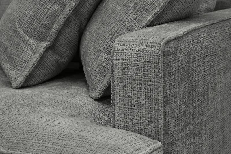 Rossita Lyx 4-seter Ekstra dyp Sofa med Sjeselong Venstre - Grå Chenille - Møbler - Sofaer - Sofaer med sjeselong - 4 seters sofa med divan