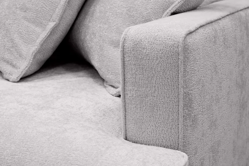 Rossita Lyx 4-seter Ekstra dyp Sofa med Sjeselong Venstre - Grå Chenille - Møbler - Sofaer - Sofaer med sjeselong - 4 seters sofa med divan