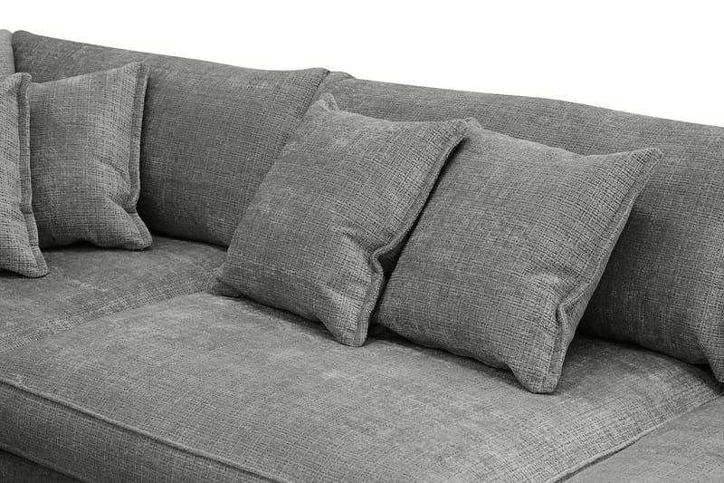 Rossita Lyx 4-seter Ekstra dyp Sofa med Sjeselong Venstre - Grå Chenille - Møbler - Sofaer - Sofaer med sjeselong - 4 seters sofa med divan