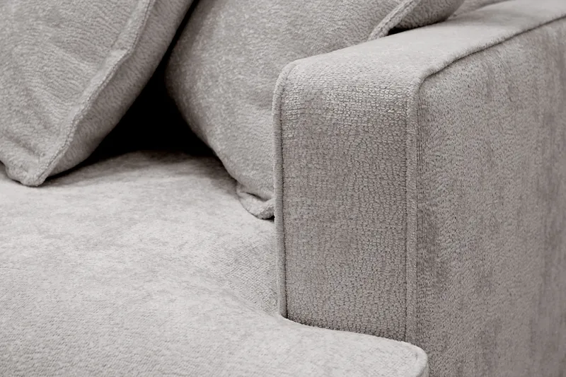 Rossita Lyx 4-seter Ekstra dyp Sofa med Sjeselong Venstre - Grå/Brun Chenille - Møbler - Sofaer - Sofaer med sjeselong - 4 seters sofa med divan