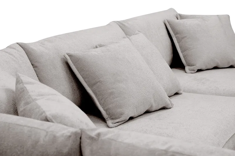Rossita Lyx 4-seter Ekstra dyp Sofa med Sjeselong Venstre - Grå/Brun Chenille - Møbler - Sofaer - Sofaer med sjeselong - 4 seters sofa med divan