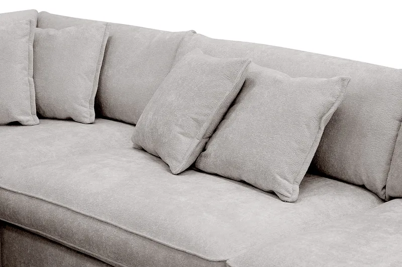 Rossita Lyx 4-seter Ekstra dyp Sofa med Sjeselong Venstre - Grå/Brun Chenille - Møbler - Sofaer - Sofaer med sjeselong - 4 seters sofa med divan
