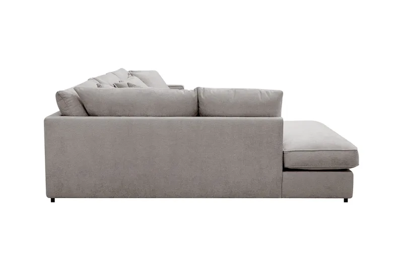 Rossita Lyx 4-seter Ekstra dyp Sofa med Sjeselong Venstre - Grå/Brun Chenille - Møbler - Sofaer - Sofaer med sjeselong - 4 seters sofa med divan