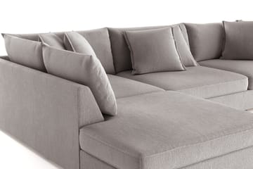 Rossita Lyx 4-seter Ekstra dyp Sofa med Sjeselong Venstre - Grå/Brun Chenille - Møbler - Sofaer - Sofaer med sjeselong - 4 seters sofa med divan