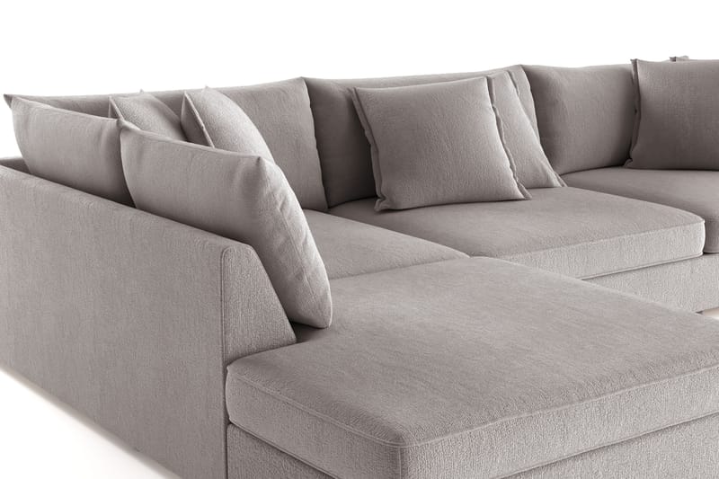 Rossita Lyx 4-seter Ekstra dyp Sofa med Sjeselong Venstre - Grå/Brun Chenille - Møbler - Sofaer - Sofaer med sjeselong - 4 seters sofa med divan
