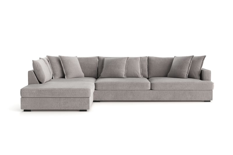Rossita Lyx 4-seter Ekstra dyp Sofa med Sjeselong Venstre - Lysegrå Chenille - Møbler - Sofaer - Sofaer med sjeselong - 4 seters sofa med divan
