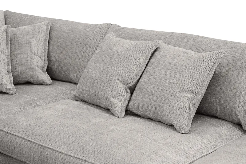 Rossita Lyx 4-seter Ekstra dyp Sofa med Sjeselong Venstre - Lysegrå Chenille - Møbler - Sofaer - Sofaer med sjeselong - 4 seters sofa med divan