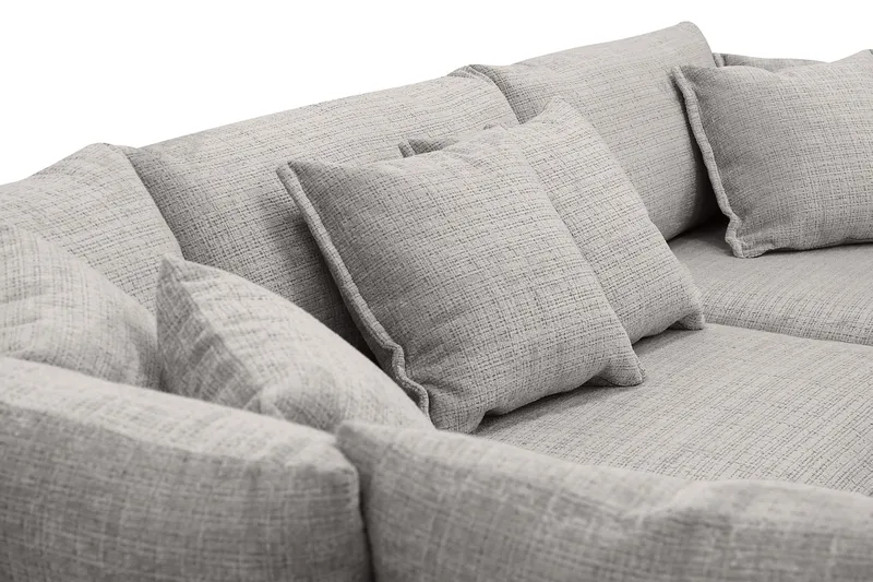 Rossita Lyx 4-seter Ekstra dyp Sofa med Sjeselong Venstre - Lysegrå Chenille - Møbler - Sofaer - Sofaer med sjeselong - 4 seters sofa med divan