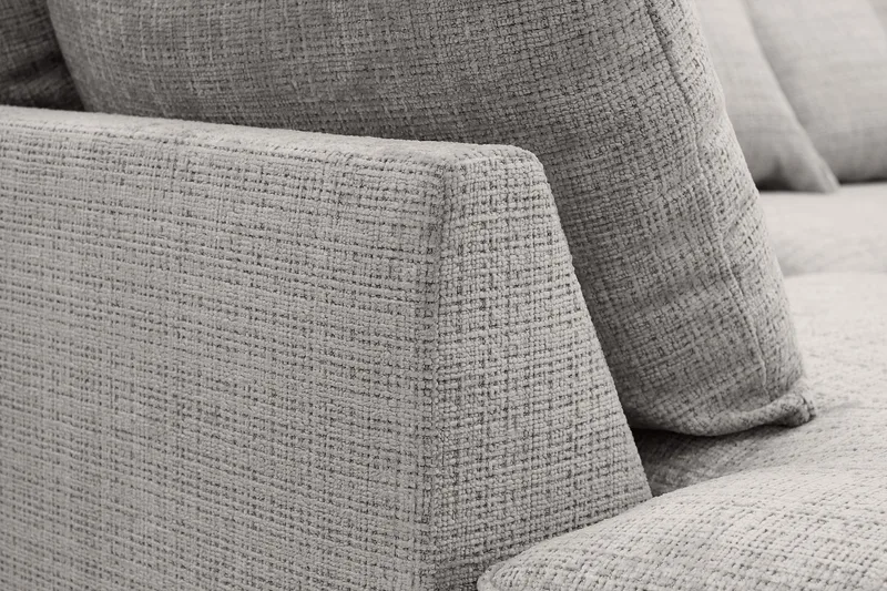 Rossita Lyx 4-seter Ekstra dyp Sofa med Sjeselong Venstre - Lysegrå Chenille - Møbler - Sofaer - Sofaer med sjeselong - 4 seters sofa med divan