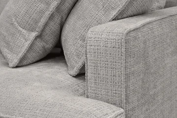 Rossita Lyx 4-seter Ekstra dyp Sofa med Sjeselong Venstre - Lysegrå Chenille - Møbler - Sofaer - Sofaer med sjeselong - 4 seters sofa med divan