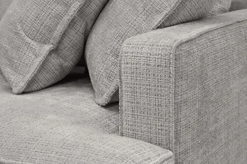 Rossita Lyx 4-seter Ekstra dyp Sofa med Sjeselong Venstre - Lysegrå Chenille - Møbler - Sofaer - Sofaer med sjeselong - 4 seters sofa med divan