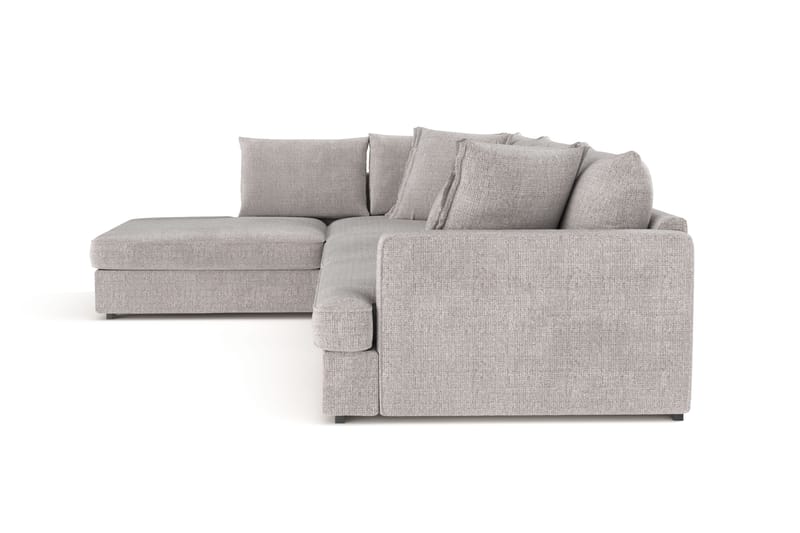 Rossita Lyx 4-seter Ekstra dyp Sofa med Sjeselong Venstre - Lysegrå Chenille - Møbler - Sofaer - Sofaer med sjeselong - 4 seters sofa med divan